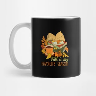 Fall Is My Favorite Season Autumn Vibes Book Leaves Women Mug